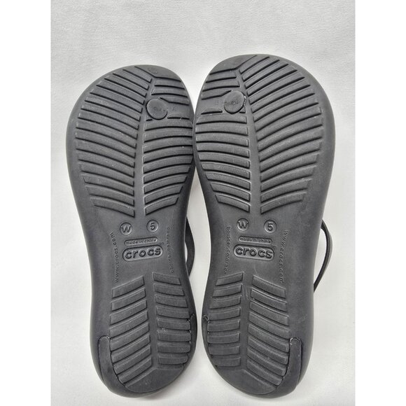 Crocs Serena Sexi Women's Size 5 Black Thong Slingback Flip Flop Sandal Rare - Picture 7 of 9